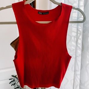 Zara High Neck Crop Top